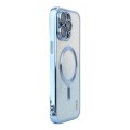 For iPhone 13 Pro ENKAY Hat-Prince Magnetic Glitter Plated Shockproof Phone Case with Lens Film(Blue
