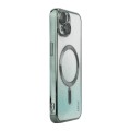For iPhone 14 ENKAY Hat-Prince Magnetic Glitter Plated Shockproof Phone Case with Lens Film(Green)