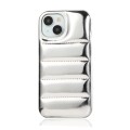 For iPhone 15 Laser Aurora Down Jacket All-inclusive Phone Case(Silver)