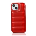 For iPhone 15 Laser Aurora Down Jacket All-inclusive Phone Case(Red)