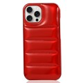 For iPhone 15 Pro Max Laser Aurora Down Jacket All-inclusive Phone Case(Red)
