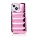 For iPhone 14 Laser Aurora Down Jacket All-inclusive Phone Case(Pink)