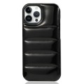 For iPhone 14 Pro Laser Aurora Down Jacket All-inclusive Phone Case(Black)
