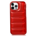 For iPhone 14 Pro Max Laser Aurora Down Jacket All-inclusive Phone Case(Red)