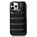 For iPhone 12 Pro Max Laser Aurora Down Jacket All-inclusive Phone Case(Black)