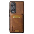 For Honor 90 Suteni H02 Leather Wallet Stand Back Phone Case(Brown)