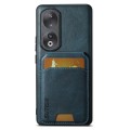 For Honor 90 Suteni H02 Leather Wallet Stand Back Phone Case(Blue)