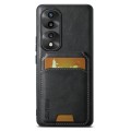 For Honor 70 Pro Suteni H02 Leather Wallet Stand Back Phone Case(Black)