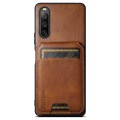 For Sony Xperia 10 V Suteni H02 Leather Wallet Stand Back Phone Case(Brown)