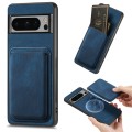 For Google Pixel 8 Pro Retro Leather Card Bag Magnetic Phone Case(Blue)