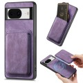For Google Pixel 8 Retro Leather Card Bag Magnetic Phone Case(Purple)