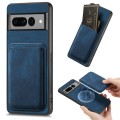 For Google Pixel 7 Pro Retro Leather Card Bag Magnetic Phone Case(Blue)