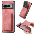 For Google Pixel 7 Pro Retro Leather Card Bag Magnetic Phone Case(Pink)