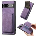For Google Pixel 7 Retro Leather Card Bag Magnetic Phone Case(Purple)