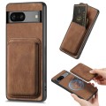 For Google Pixel 6a Retro Leather Card Bag Magnetic Phone Case(Brown)