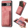 For Google Pixel 6a Retro Leather Card Bag Magnetic Phone Case(Pink)