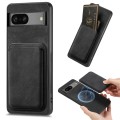 For Google Pixel 6a Retro Leather Card Bag Magnetic Phone Case(Black)