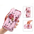 For iPhone 15 Pro Max MagSafe Flower Multi-functional Crossbody Zipper Wallet Leather Phone Case(Pin