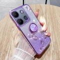 For Tecno Spark GO 2023 Gradient Glitter Immortal Flower Ring All-inclusive Phone Case(Purple)