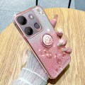 For Tecno Spark GO 2023 Gradient Glitter Immortal Flower Ring All-inclusive Phone Case(Pink)