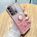 For Tecno Spark GO 2022 Gradient Glitter Immortal Flower Ring All-inclusive Phone Case(Pink)
