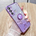For Tecno Pop 5 LTE Gradient Glitter Immortal Flower Ring All-inclusive Phone Case(Purple)