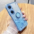 For Tecno Camon 19 Neo Gradient Glitter Immortal Flower Ring All-inclusive Phone Case(Blue)