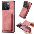 For OnePlus 10T Retro Leather Card Bag Magnetic Phone Case(Pink)