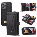 For iPhone 13 Pro Max Multi-functional Zipper Wallet Leather Phone Case(Black)