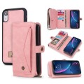 For iPhone XR Multi-functional Zipper Wallet Leather Phone Case(Pink)