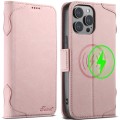 For iPhone 14 Pro SUTENI J07 Multifunctional Horizontal Flip Magsafe Leather Phone Case(Pink)
