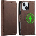 For iPhone 15 SUTENI J07 Multifunctional Horizontal Flip Magsafe Leather Phone Case(Brown)