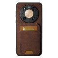 For Huawei Mate 40 Pro Suteni H02 Litchi Leather Card Wallet Stand Back Phone Case(Brown)