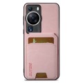 For Huawei P60 Pro Suteni H02 Litchi Leather Card Wallet Stand Back Phone Case(Pink)