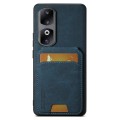 For  Honor 90 Suteni H02 Litchi Leather Card Wallet Stand Back Phone Case(Blue)