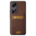 For  Honor 90 Pro Suteni H02 Litchi Leather Card Wallet Stand Back Phone Case(Brown)