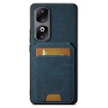 For  Honor 90 Pro Suteni H02 Litchi Leather Card Wallet Stand Back Phone Case(Blue)