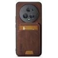 For  Honor Magic4 Suteni H02 Litchi Leather Card Wallet Stand Back Phone Case(Brown)
