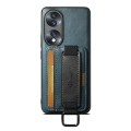 For Honor 70 Suteni H13 Card Wallet Wrist Strap Holder PU Phone Case(Blue)