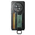 For Honor Magic4 Suteni H13 Card Wallet Wrist Strap Holder PU Phone Case(Black)