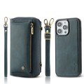 For iPhone 14 Pro Crossbody Multi-functional Zipper Wallet Leather Phone Case(Green)