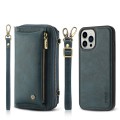For iPhone 12   Pro Crossbody Multi-functional Zipper Wallet Leather Phone Case(Green)