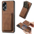 For OPPO A58 4G Retro Leather Card Bag Magnetic Phone Case(Brown)