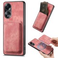 For OPPO A58 4G Retro Leather Card Bag Magnetic Phone Case(Pink)