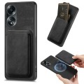 For OPPO A58 4G Retro Leather Card Bag Magnetic Phone Case(Black)