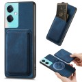 For OPPO K11 5G Retro Leather Card Bag Magnetic Phone Case(Blue)