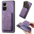 For OPPO Reno10 Global Retro Leather Card Bag Magnetic Phone Case(Purple)