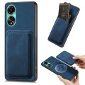 For OPPO A78 4G Retro Leather Card Bag Magnetic Phone Case(Blue)
