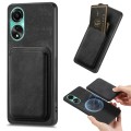 For OPPO A78 4G Retro Leather Card Bag Magnetic Phone Case(Black)