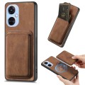 For OPPO K11X 5G Retro Leather Card Bag Magnetic Phone Case(Brown)